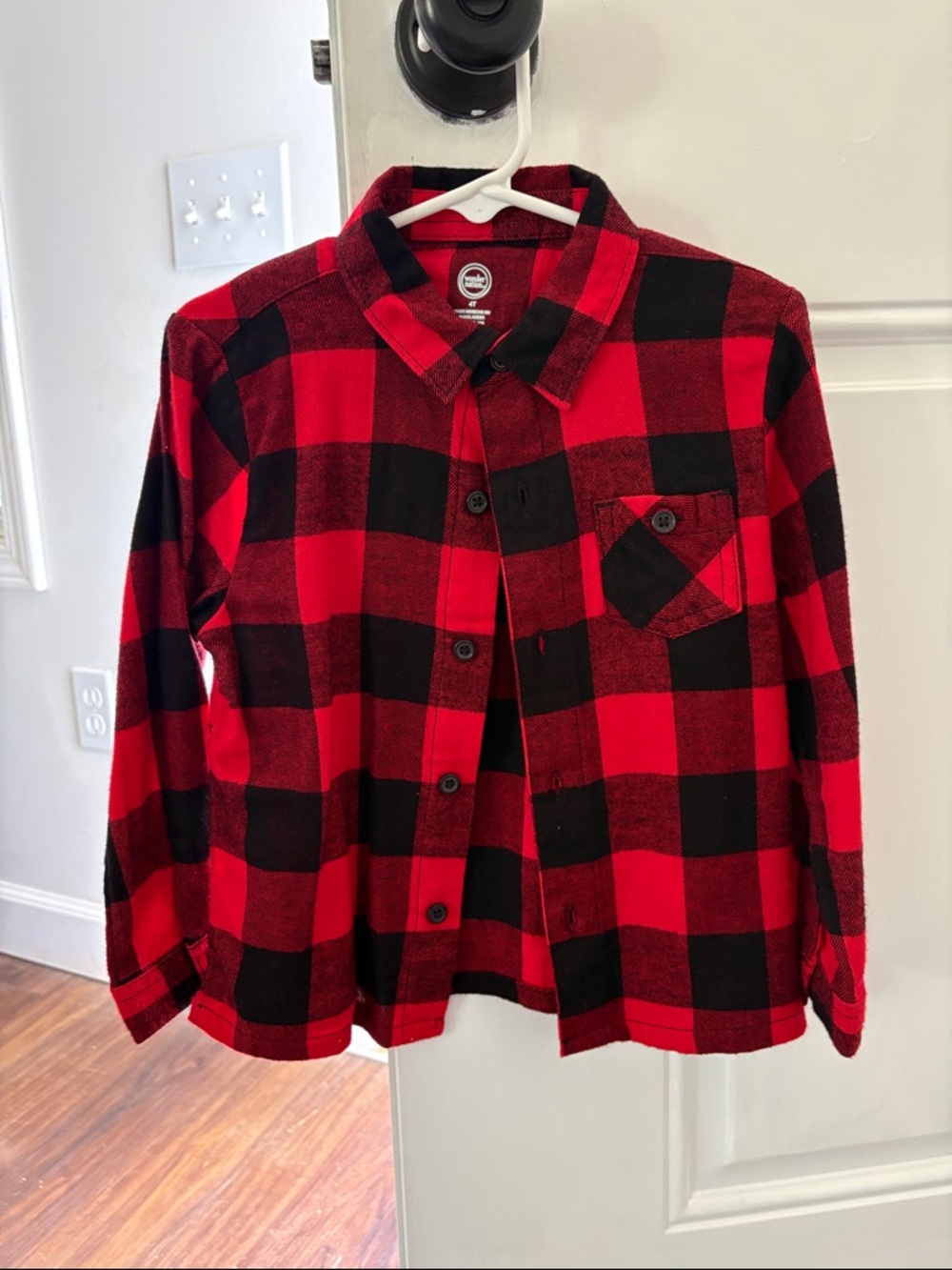 Red & Black Buffalo Plaid Button-Front Kids Shirt